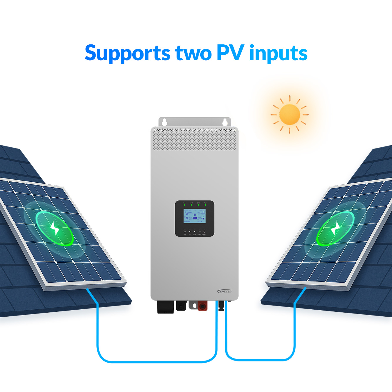 Epever Inverter Dc 24V 48V to  - огляд і ціна Hybrid Solar Inverter 5.5Kw Mppt 48V