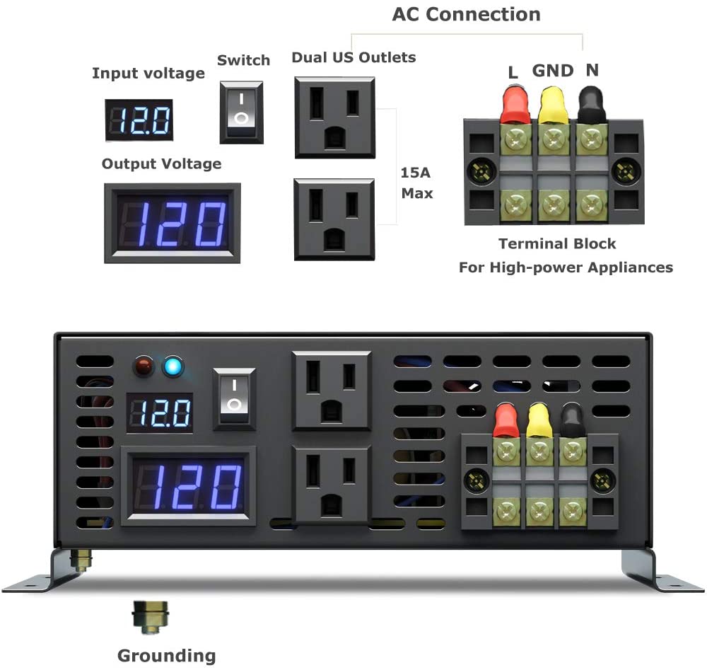 Pure Sine Wave Inverter 5000W  - огляд і ціна Pure Sine Wave Inverter 5000W 48V 220V
