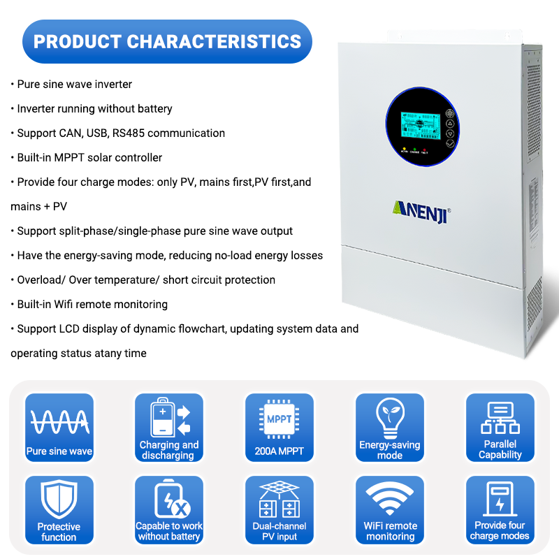 ANENJI Split Phase 12KW 48V Hy - огляд і ціна Off Grid Solar Inverter 48V 6000W