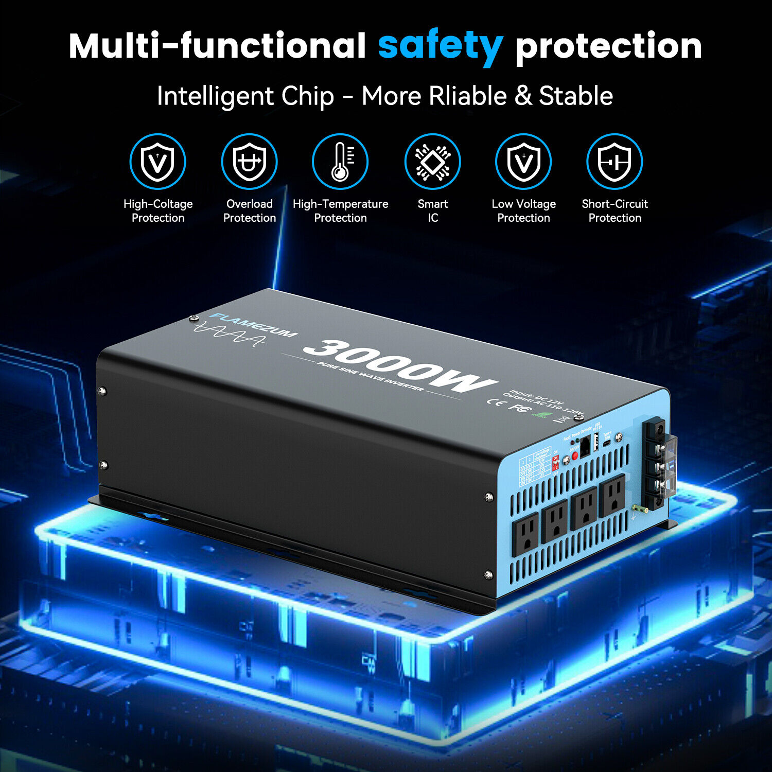 3000W Pure Sine Wave Power Inv - огляд і ціна Inverter Pure Sine Wave 60Hz 120V 3000W